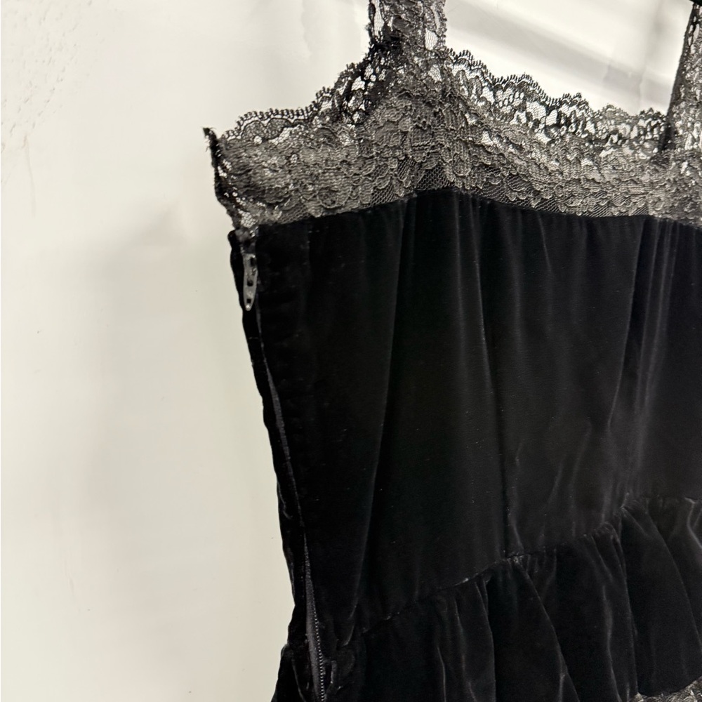 Albert Capraro Saks Fifth Avenue Black Lace Trim Dress - Picture 5 of 6